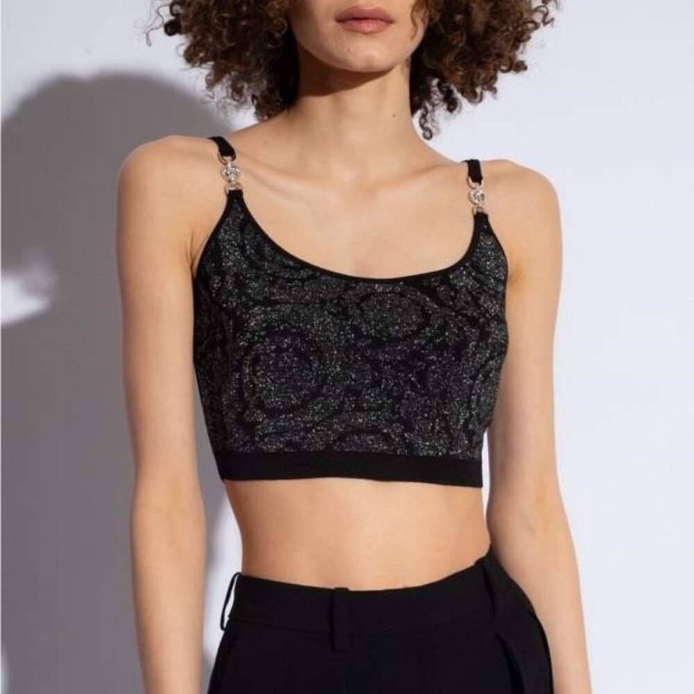 New Authentic VERSACE EMBELLISHED TANK TOP
